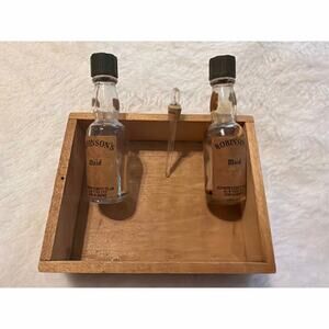 Vintage Robinson's Maid Mini Perfume Bottles w/ Display Tray & Glass Dauber Lot